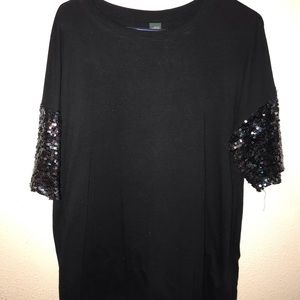 Wild Fable - Black Sequin Sleeve Tee